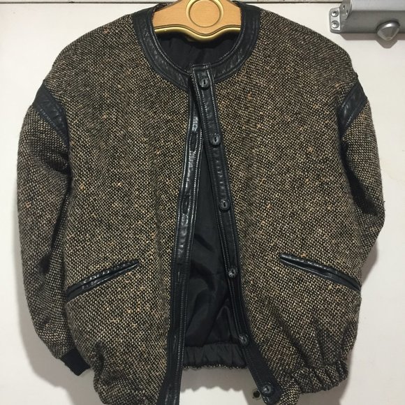 VINTAGE LINDZON WOOL LEATHER JACKETS SIZE XS - Picture 8 of 10